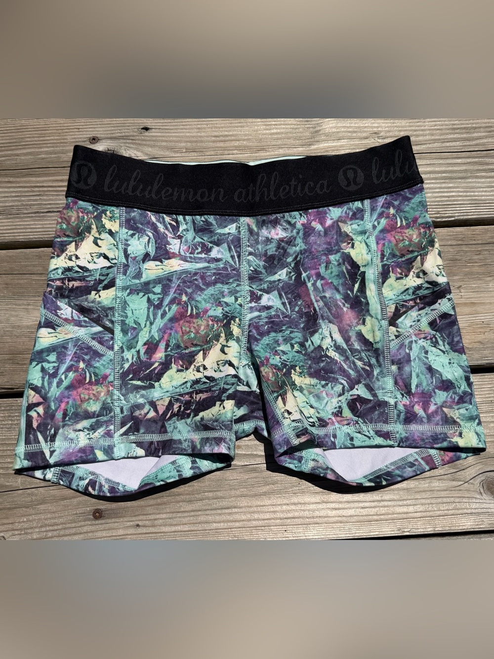 lululemon athletica Mint & Purple Abstract Performance Shorts